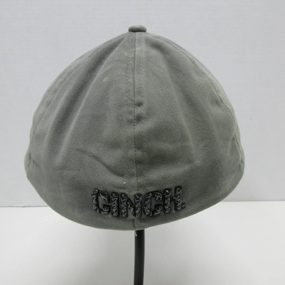 Cinch Hat Cap Fitted Mens‎ Large Gray Embroidered Rodeo Bull Western Cowboy